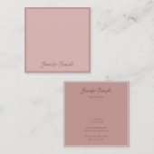 Luxuriöse Rounded Modern Handwriting Script Elite Quadratische Visitenkarte (Vorne/Hinten)