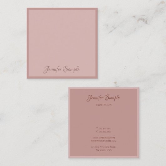 Luxuriöse Rounded Modern Handwriting Script Elite Quadratische Visitenkarte (Vorne/Hinten)
