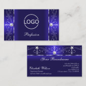 Luxuriöse Royal Blue Squiggled Jewels mit Logo Visitenkarte (Vorne/Hinten)