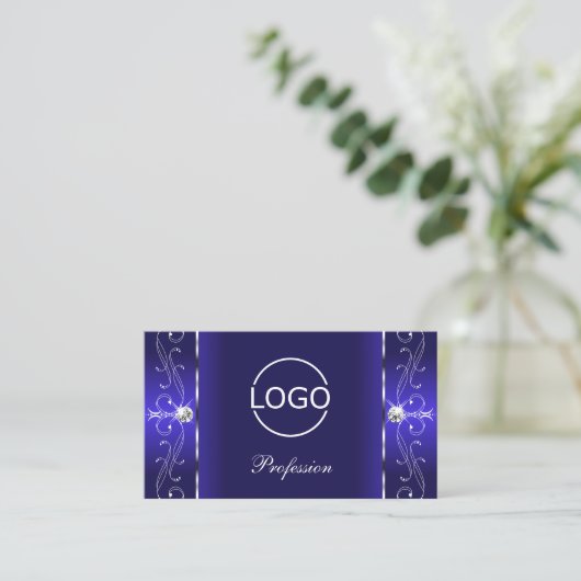 Luxuriöse Royal Blue Squiggled Jewels mit Logo Visitenkarte (Stehend Vorderseite)