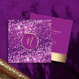 Luxuriöse Royal Gold & Pink Glitzer Elegante Quadratische Visitenkarte