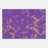 Luxuriöse Royal Lila und Gold Damask Gemustert Geschenkpapier Set (Vorderseite 3)