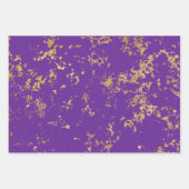 Luxuriöse Royal Lila und Gold Damask Gemustert Geschenkpapier Set (Vorderseite 3)