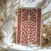 Luxuriöse Ruby Cream Lace Islamische Hochzeit Einladung