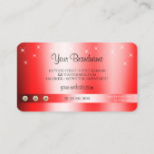 Luxuriöse Ruby Red Glitzer Sparkle Stars Visitenkarte (Rückseite)