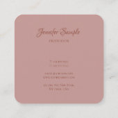 Luxuriöse Rundung Moderne Elegante Handschrift Tex Quadratische Visitenkarte (Rückseite)