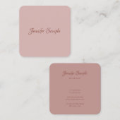 Luxuriöse Rundung Moderne Elegante Handschrift Tex Quadratische Visitenkarte (Vorne/Hinten)