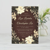 Luxuriöse Rustic Fall Floral Wedding Einladung (Stehend Vorderseite)