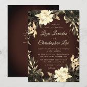 Luxuriöse Rustic Fall Floral Wedding Einladung (Vorne/Hinten)