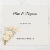 Luxuriöse rustikale Hochzeit Schaumweinetikett (Einzelnes Label)