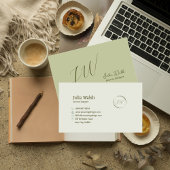 Luxuriöse Sage Green Business Card Visitenkarte