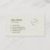 Luxuriöse Sage Green Business Card Visitenkarte (Rückseite)