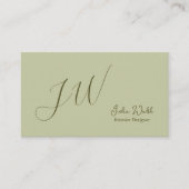 Luxuriöse Sage Green Business Card Visitenkarte (Vorderseite)