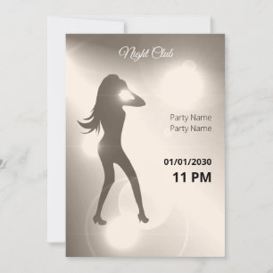 Luxuriöse Sandy Brilliant Dancing Girl Silhouette Einladung