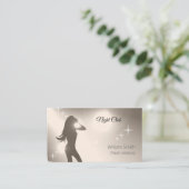 Luxuriöse Sandy Brilliant Dancing Girl Silhouette Visitenkarte (Stehend Vorderseite)