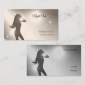 Luxuriöse Sandy Brilliant Dancing Girl Silhouette Visitenkarte (Vorne/Hinten)