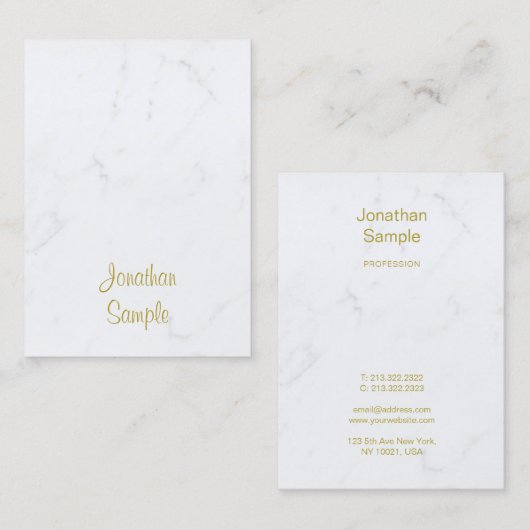 Luxuriöse Schablonen-modernes weißes Visitenkarte (Vorne/Hinten)
