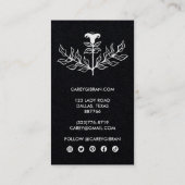 Luxuriöse schicke Elegante Lily Line Zeichnend Visitenkarte (Rückseite)