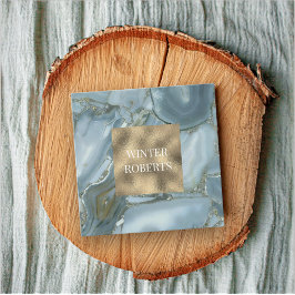 Luxuriöse, schicke Gold Glitzer Marmor Visitenkart Quadratische Visitenkarte