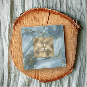 Luxuriöse, schicke Gold Glitzer Marmor Visitenkart Quadratische Visitenkarte