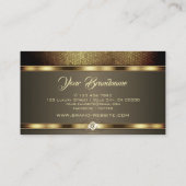 Luxuriöse schimmernde Diamanten mit Gold Effekten Visitenkarte (Rückseite)