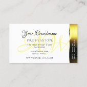 Luxuriöse Schimmernde Golden Colorful Stripes Init Visitenkarte (Rückseite)