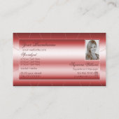 Luxuriöse, schimmernde Rot Moderne mit Diamanten u Visitenkarte (Rückseite)