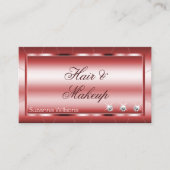 Luxuriöse, schimmernde Rot Moderne mit Diamanten u Visitenkarte (Vorderseite)