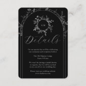 Luxuriöse Schwarz elegante Details Hochzeit Begleitkarte (Vorderseite)