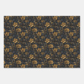 Luxuriöse Schwarz-Gold-Barock-Muster Geschenkpapier Set (Vorderseite 2)