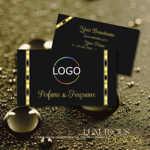Luxuriöse Schwarz-Gold-Chic mit Beruflichem Logo Visitenkarte