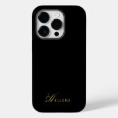 Luxuriöse Schwarz & Gold-elegante Script Monogram Case-Mate iPhone Hülle (Rückseite)