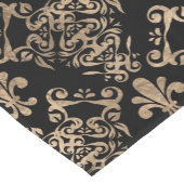 Luxuriöse Schwarz-Gold-Fleur-de-lis-Ornament Kurzer Tischläufer (Ecke)