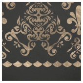 Luxuriöse Schwarz-Gold-Fleur-de-lis-Ornament Stoff (Muster)