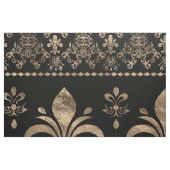 Luxuriöse Schwarz-Gold-Fleur-de-lis-Ornament Stoff (Fat Quarter (45,7 x 55,9 cm))