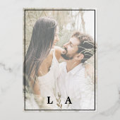 Luxuriöse Schwarz-Gold-Foil-Hochzeit Einladung (Rückseite)