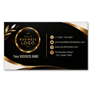 Luxuriöse Schwarz-Gold-Geschäftskarten-Vorlage E Magnetische Visitenkarte