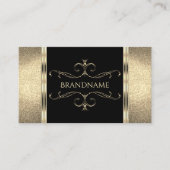 Luxuriöse Schwarz-Gold-Glitzer-Verzierte Ornamente Visitenkarte (Vorderseite)