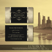 Luxuriöse Schwarz-Gold-Glitzer-Verzierte Ornamente Visitenkarte