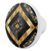 Luxuriöse Schwarz-Gold-Marmor Geometrisches Muster Keramikknauf (Rechts)