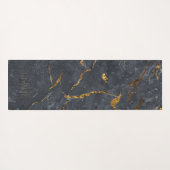 Luxuriöse Schwarz-Gold-Marmor-Textur Monogram Yogamatte (Rückseite (Horizontal))