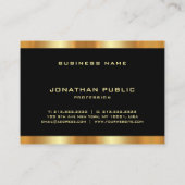 Luxuriöse Schwarz-Gold-Moderne Monogramm-Vorlage Visitenkarte (Rückseite)