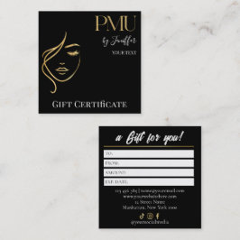 Luxuriöse Schwarz & Gold PMU-Geschenkgutschein-Kar Treuekarte