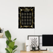 Luxuriöse Schwarz-Gold-Seetabelle Poster (Heimbüro)