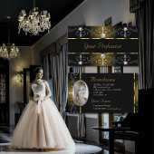 Luxuriöse Schwarz-Gold-Verzierte Grenzen mit Foto Visitenkarte
