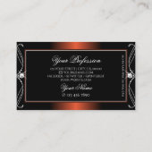 Luxuriöse Schwarz Kupfer Sparkle Juwelen Verzierte Visitenkarte (Rückseite)