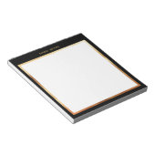 Luxuriöse Schwarz & Metallic Gold Frame Monogram Notizblock (angewinkelt)
