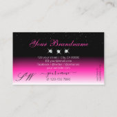 Luxuriöse schwarz rosa, weißes Farbton Monogram Di Visitenkarte (Rückseite)