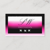 Luxuriöse schwarz rosa, weißes Farbton Monogram Di Visitenkarte (Vorderseite)