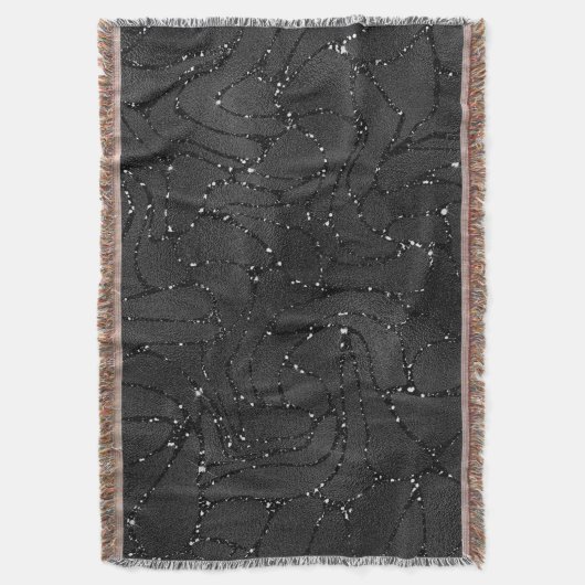 Luxuriöse Schwarz-Silber-Glitzern Decke (Vorderseite Vertikal)